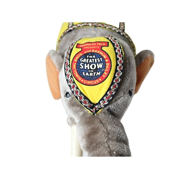 Vintage Barnum & Bailey Circus Elephant Plush Ringling Bros Pink Blanket Tusks - Picture 2 of 6